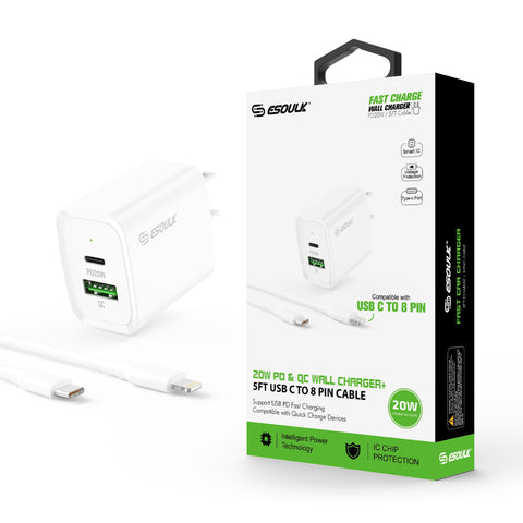 iPhone Wall Fast Charger 5ft Lightning 8Pin Connection