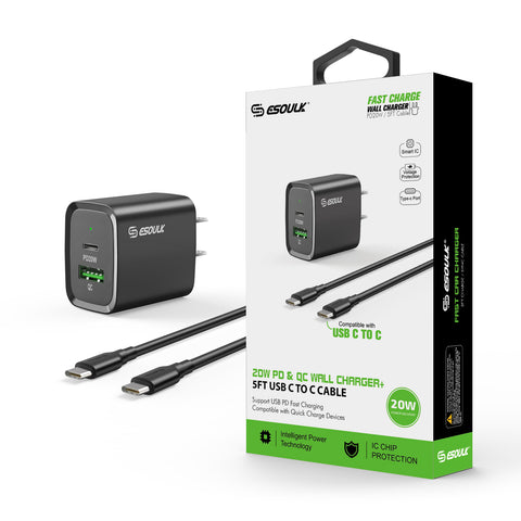 Wall Fast Charger 5ft C to C Connection